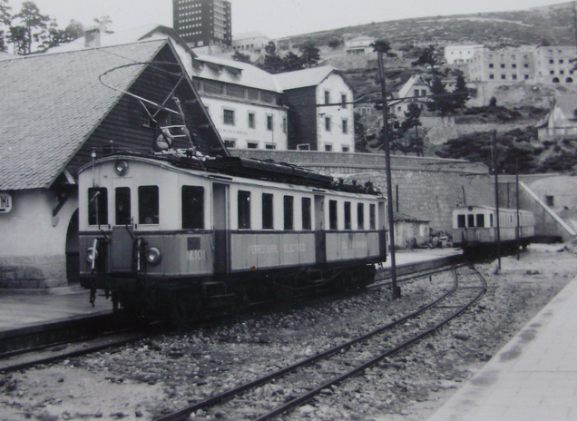 Guadarrama , unidades de tren en puerto de Navacerrada, el 5 de mayo de 1958, fotografo desconocido