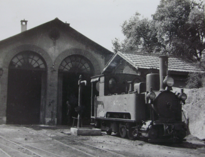 Sant Feliu de Guixols a Gerona, locomotora nº 4, año 1953, autor desconocido