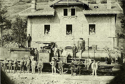 Estación AGL de Mieres, C. 1900. fotografo desconocido