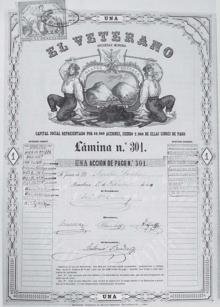 Accion de la sociedad el Veterano, Archivo Municipal de Ogassa