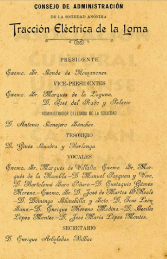 Documento donde figuran los miembros del Consejo de Administracion en 1905, archivo Asociacion Cultural Ubetense, fondo Alfredo Cazaban Laguna