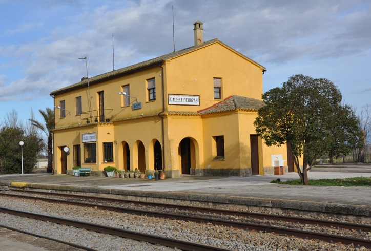 Estacion de Calera y Chozas , linea de Talavera de la Reina a Villanueva de lka Serena, fondo FCMAF