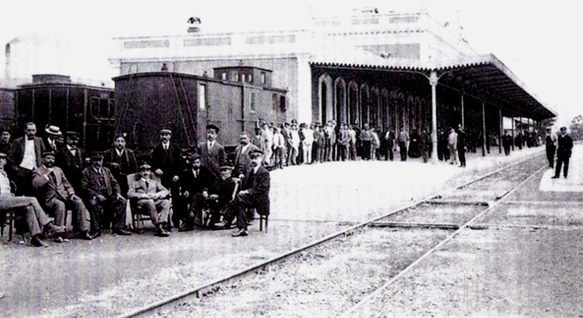 Estacion de Murcia, visita de Alfonso XIII