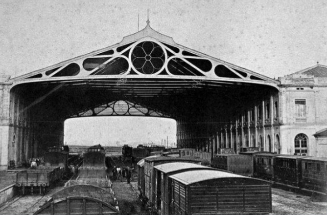 Estacion de Norte en Barcelona , año 1867