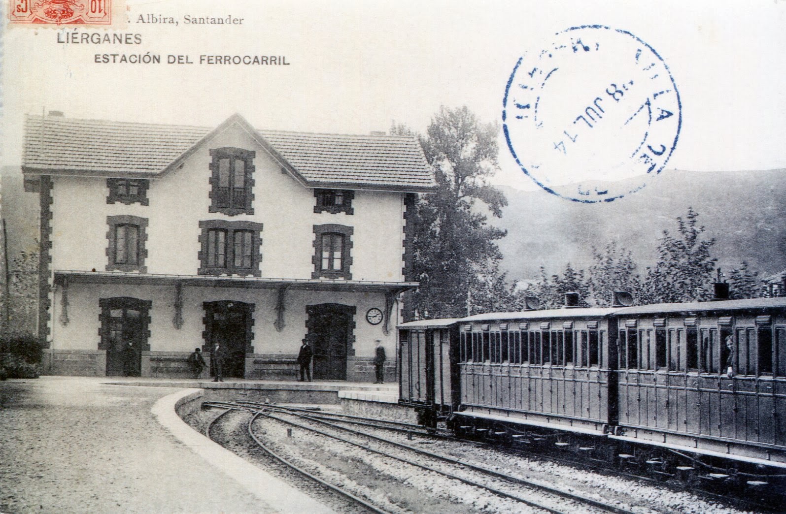 Líerganes, estacion ,Postal Comercial, Archivo Museo Vasco del Ferrocarril