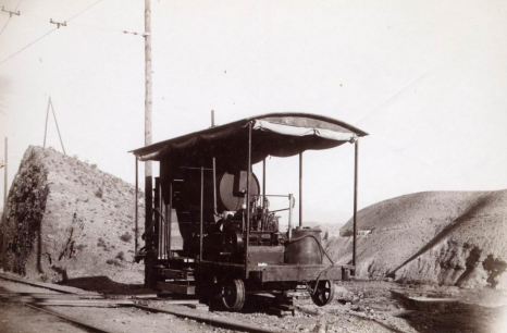 Linares Almeria, Vagoneta de los trabajos de electrificacion. c. 1909. AHF - FF 2884
