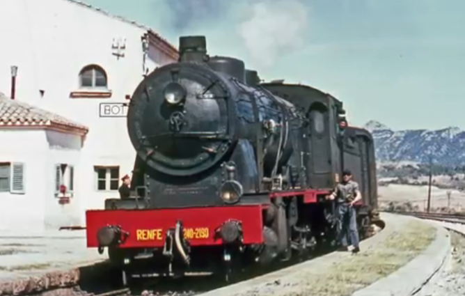 Linea de Tortosa a Puebla de Hijar, el 24.04.1967, locomotora 240.2190, foto Ian Turbull