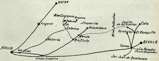 linea-de-puntos-indica-el-ferrocarril-de-castillo-de-las-guardas-a-nerva-revista-adelante-25-03-1911