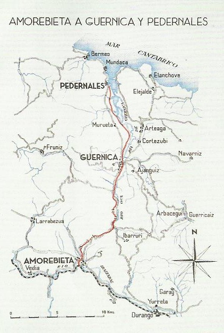 Plano de la linea de  Amorebieta a Guernika y Pedernales 