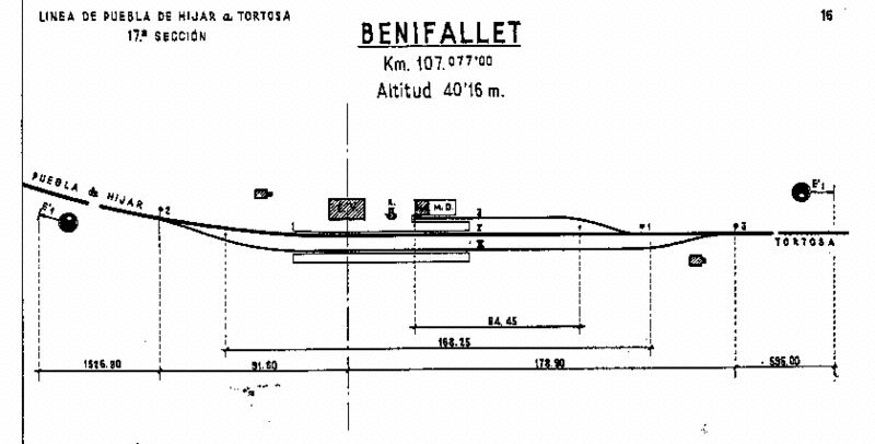 Plano de la estación de Benifallet