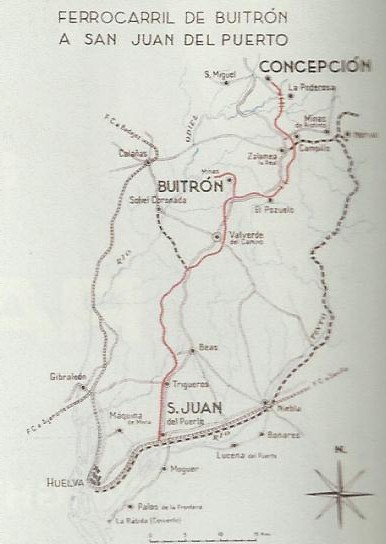 Plano de la linea de Buitron a San Juan del Puerto