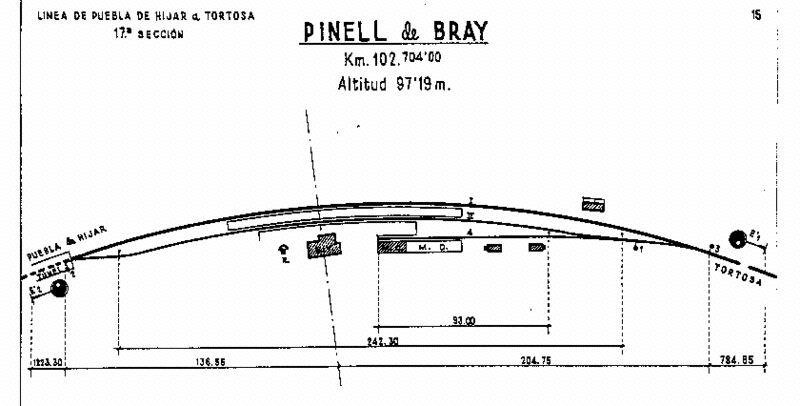 Plano. de la estacion de Pinell de Bray