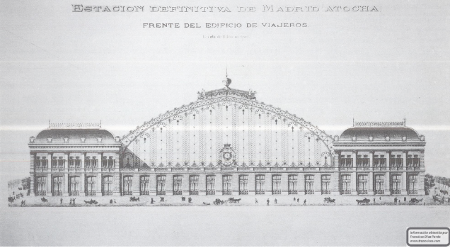 Planos de la fachada principal de la Estacion de Atocha