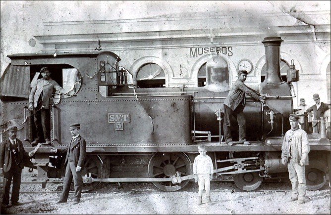 SVT locomotora Hunslet nº 5 en MUSEROS, archivo Pascual Navarro Navarro