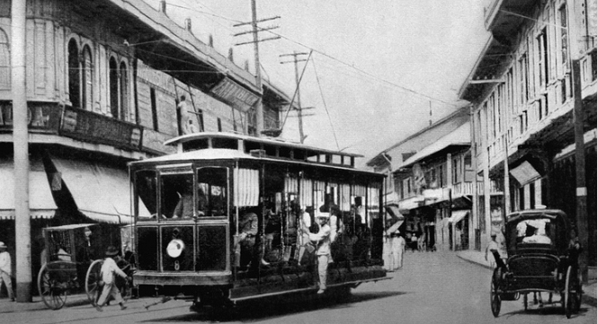 Tranvia electrico en Manila , abril de 1905, foto John Tewell