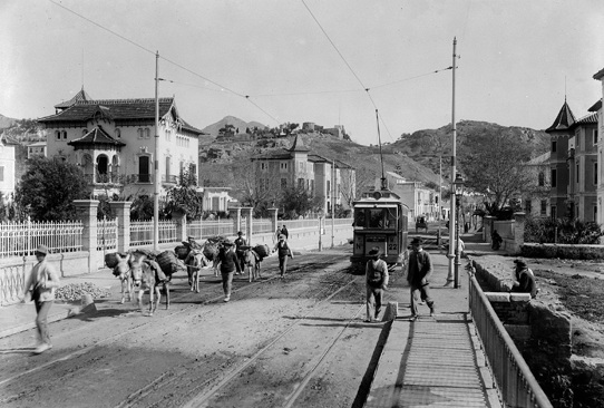 Tranvias de Málaga, c. 1910, foto Thomas, fondo IEFC