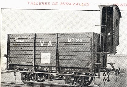 Vasco Asturiano , vagón de Bordes altos, construido por Talleres de Miravalles, fondo MVF