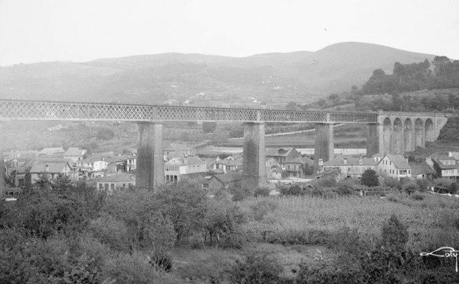 Viaducto de Redondela , fondo Loty , Fondo Fototeca del P.H.