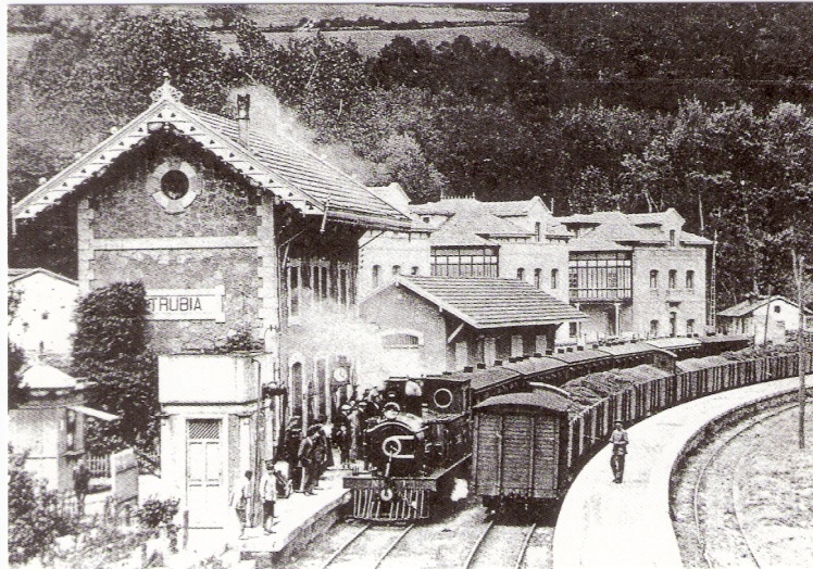 Estacion de Trubia , en 1910, fondo: Jordi Marqués