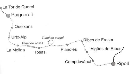Plano de la seccion de Ripoll a Puigcerda