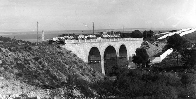 Viaducto entre las canteras y Porto Pí