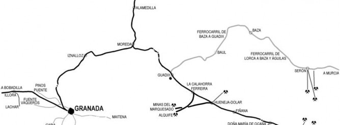 Plano de la linea de baza a Guadix, Dibujo : Pedro Pintado Quintana