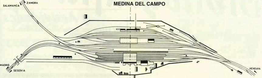 Plano de las dependencias de la estacion de Medina del Campo,