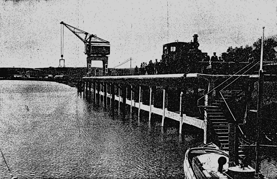 Muelle embarcadero de los Gordales sobre el Guadalquivir, año 1910