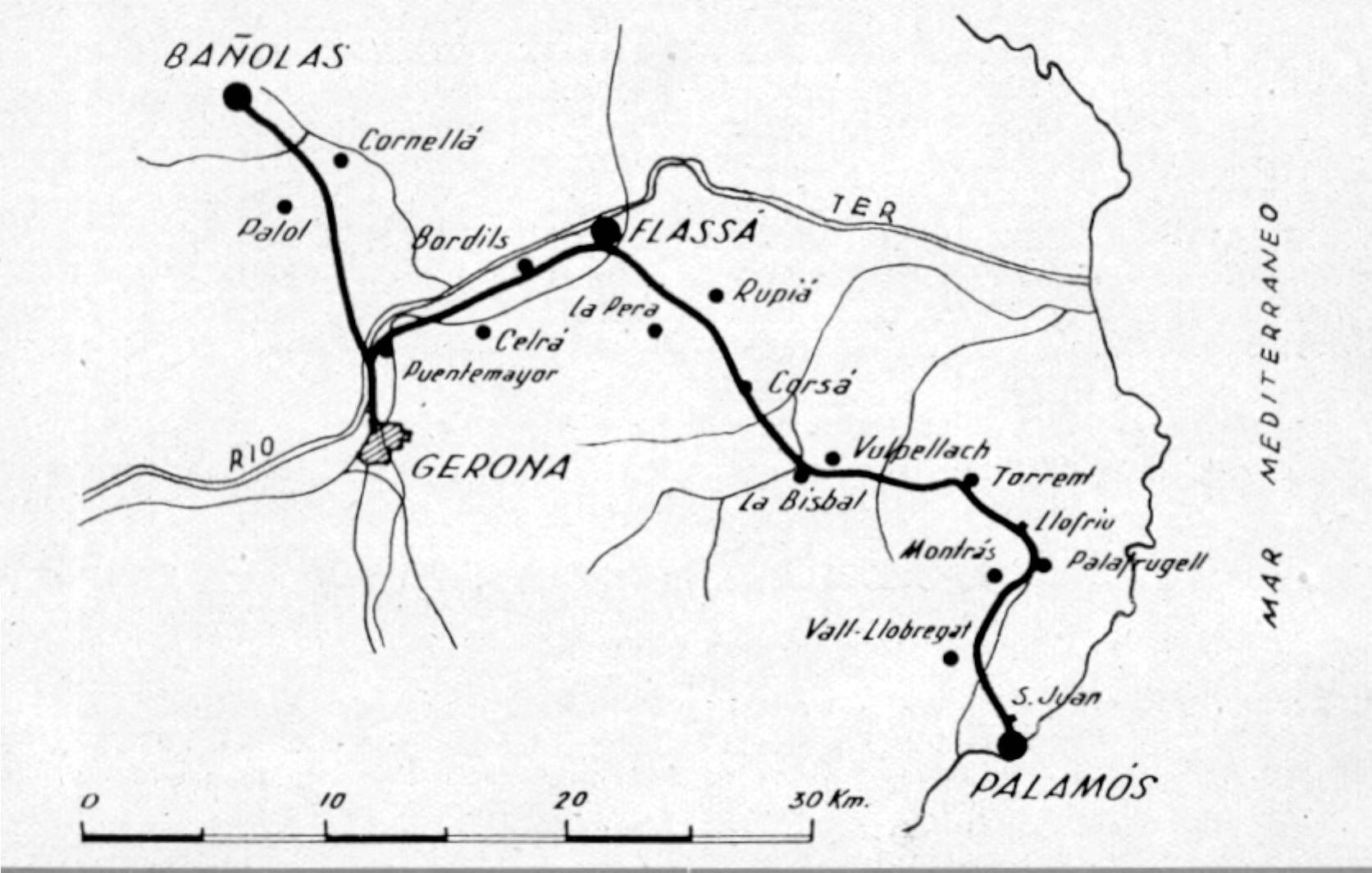 Esquema de la linea, Informe EFE 1942