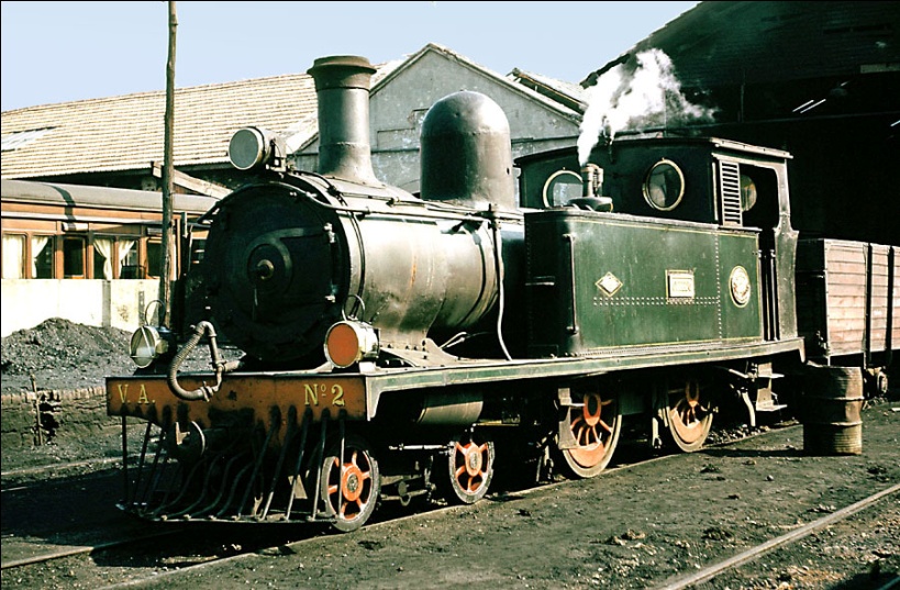 Locomotora nº 2 Dübs, "Oviedo" rodaje 220, año 1960, 