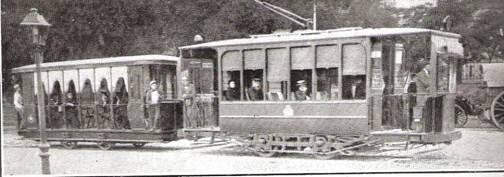 Tranvía al hipódromo , año 1916, foto : La Esfera