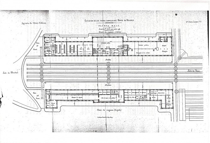 Plano de Planta de la estacion de Principe Pio, en Madrid, 