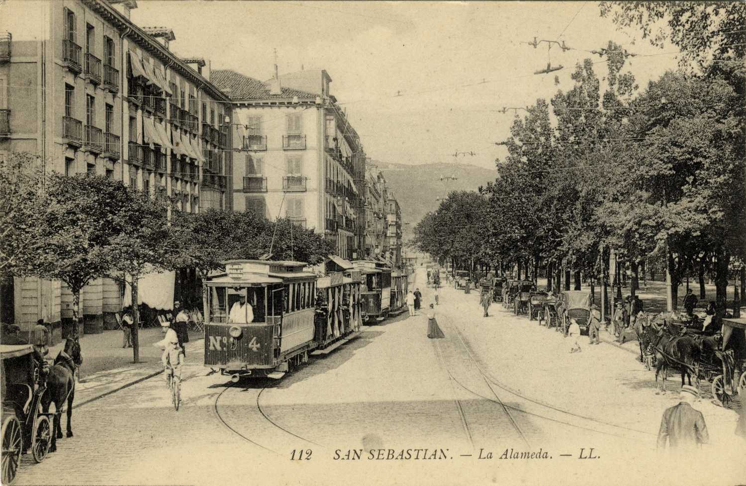 +++TRanvias de San Sebastian, Boulevard, Postal Comercial , Fondo Miguel Diago Arcusa