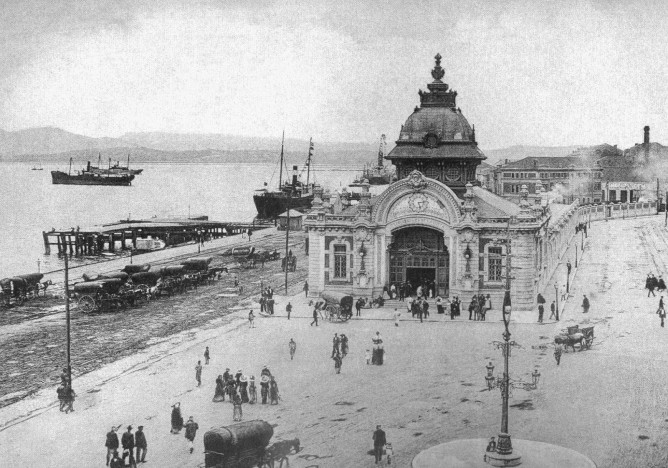 Santander a Bilbao, Estación de Santander conjunta con el Ferrocarril del Cantabrico, Postal Comercial , fondo MVF