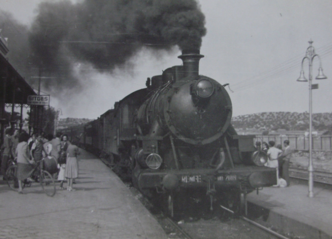 Estación de Sitges, año 1950, foto Major EAS Cotton