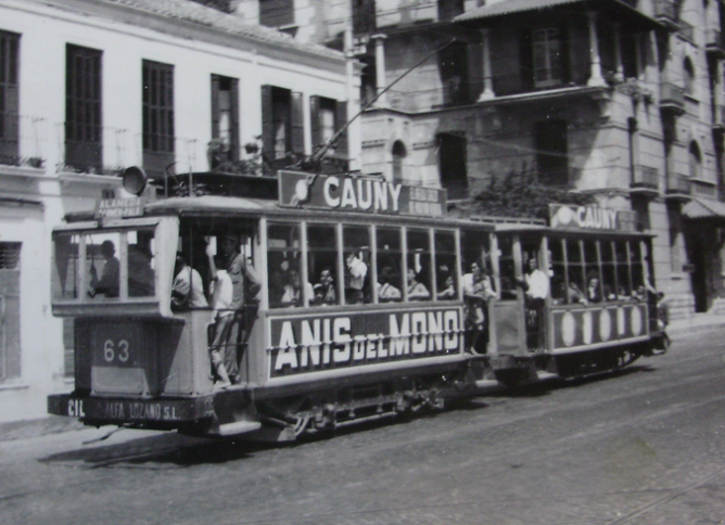 Tranvias de Málaga, c. 1950 , fotografo desconocido