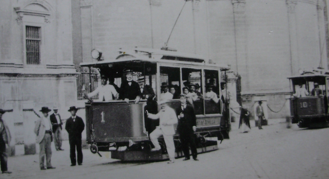  Tranvias de Sevilla, tranvia nº 1, c. 1950, foto autor desconocido