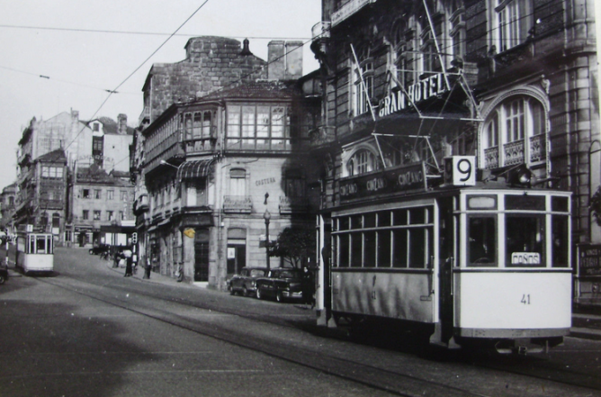 Tranvias de Vigo , coche nº 41 en la linea 9 , c.1950, fotografo desconocido