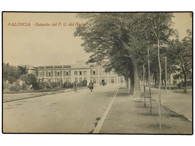 Estacion de Palencia, postal comercial, fondo Miguel Diago Arcusa