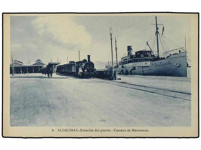 Estacion de Algeciras puerto, correo á Marruecos, fondo MDA