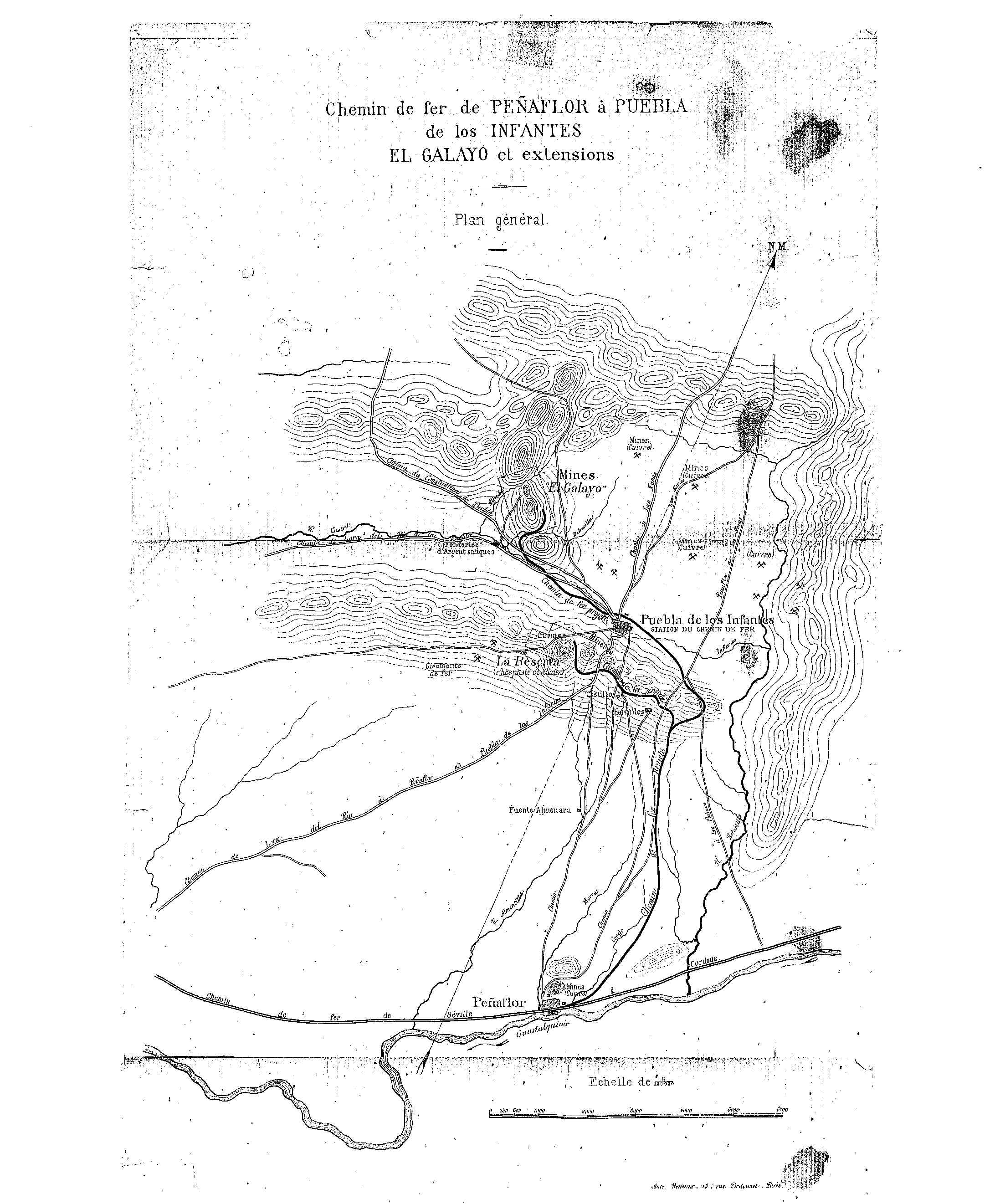 año 1891 proyecto del ferrocarril minero de la PUEBLA de los Infantes a PEÑAFLOR Proyecto