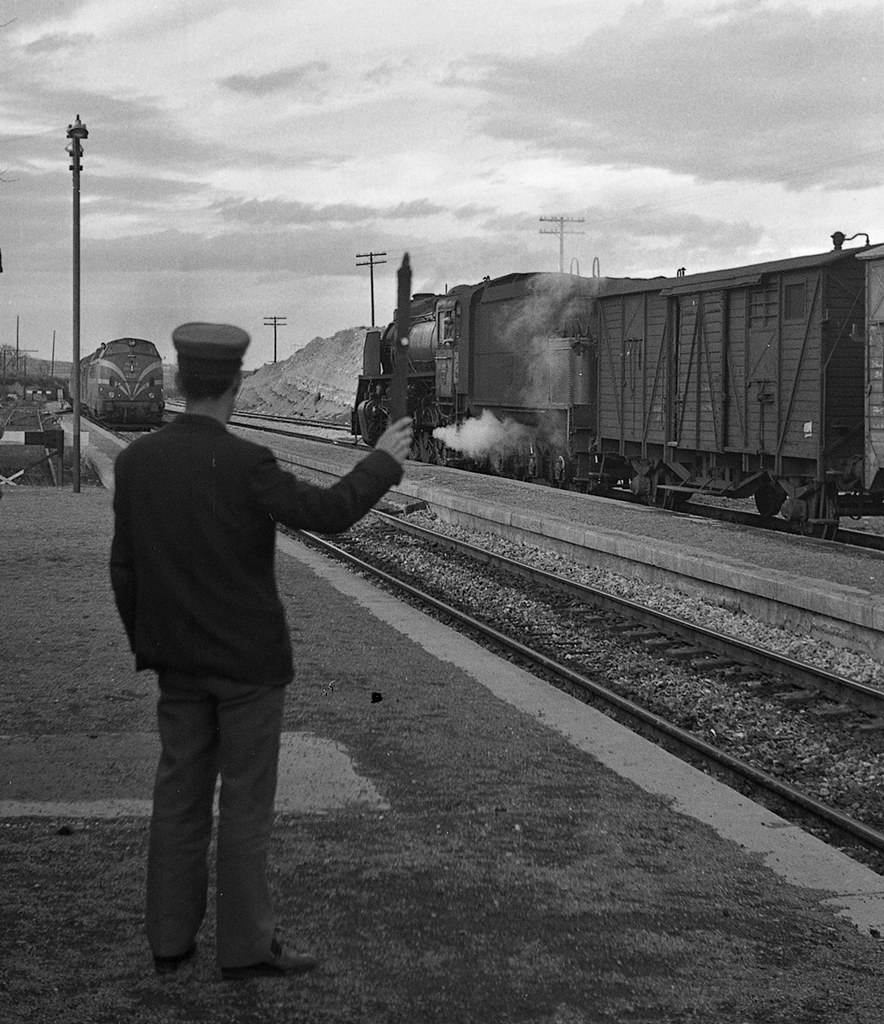 Estación de Azaila, feberro de 1973, fondo JB