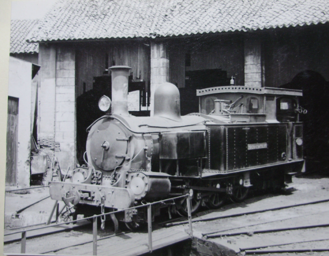 Alcoy Gandia, locomotora nº 7 en Cocentaina, año 1959