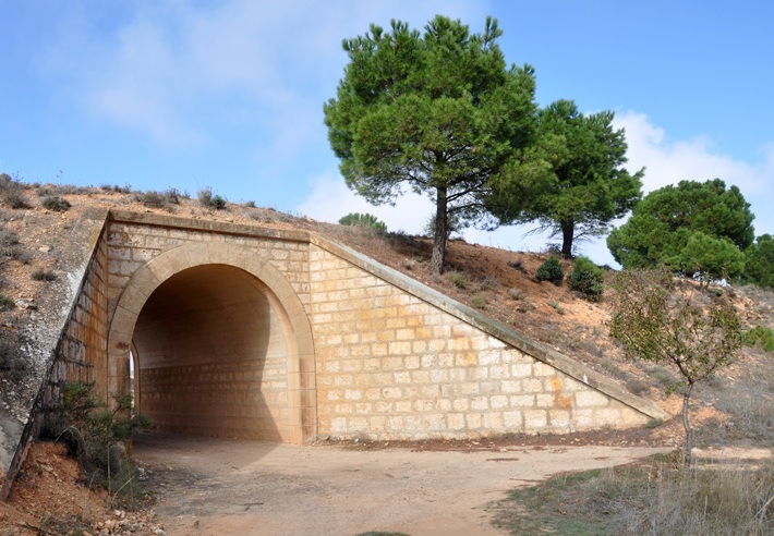 Baeza a Utiel , detalle de paso inferior , fondo FCMAF