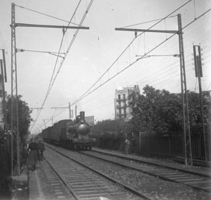 Barcelona, locomotora Norte 308, año 1927, Archivo Cuyás, Fondo ICC