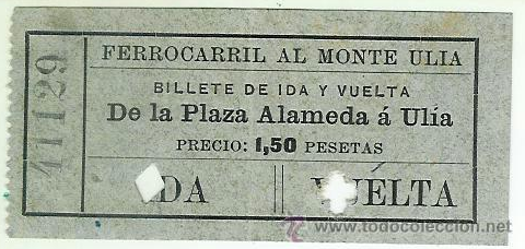 Billete del Fc del Monte Ulia