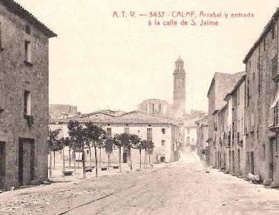 Cala via minera en el centro de la población, postal comercial