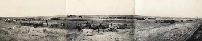 Caminreal a Zaragoza, construccion de la línea , c. 1930, foto Felipe Garre, fondo AHF-F-0193