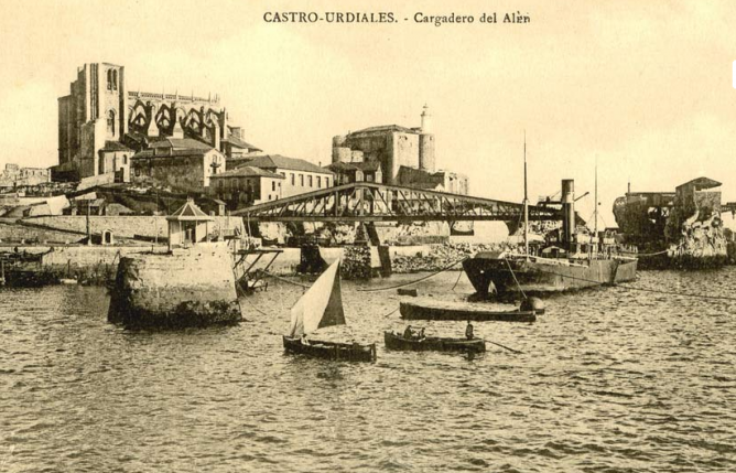 Castro Urdiales, cargadero de Alen , postal comercial , archivo J.M. Sanchis