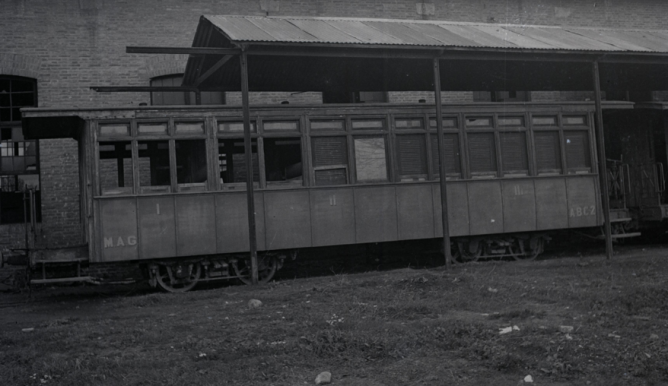 Coche de 1ª, 2ª y 3ª clase a bogies de la Cia de Minas de la Caridad de Aznalcollar